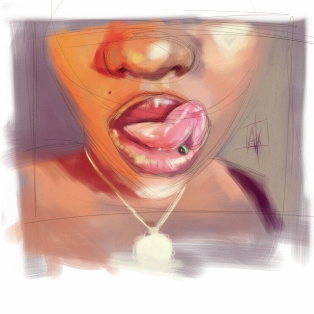 axart:  Not sure if she has a IG but her twitter page is @mztongueaction definitely