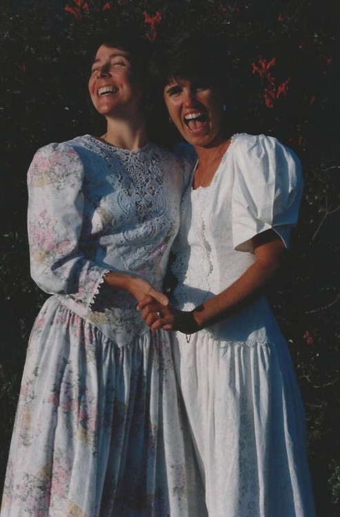 amphritrite:my moms at their commitment ceremony on july 18, 1992. they were legally married on july