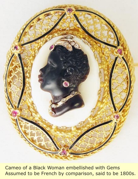 Cameo of a (black) woman, 1800s, presumed France