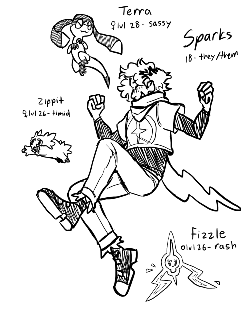 more glit!sparks w their team!! the helioptile is their ace