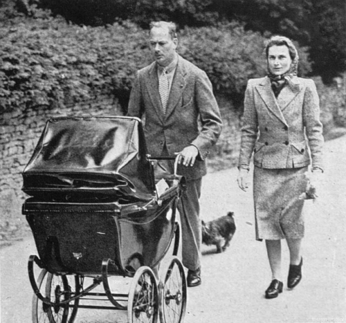 The Duke and Duchess of Gloucester with Prince William of Gloucester, 1943