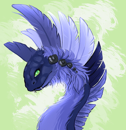 A drawing of a Coatl named Storm that someone won from my giveaway! I know a lot of people liked it 