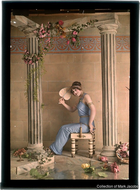 vensuberg:  Early color photos taken and published by Louis Amadee Mantee and his son-in-law Edmond Goldschmidt. So far as I know all of their work was in color so the B%W speciment must ahve had the color removed.