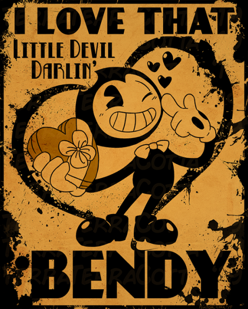 Bendy Print made for Anime Midwest!Not Dead. Just busy. ((Such as designing this big Bendy print for