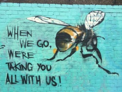 vegan-vulcan:  takepart:  climate-changing:  Good advice and a warning too!  #SaveOurBees  Reminder that you can save bees without stealing their food 