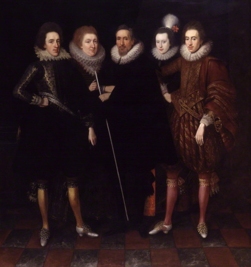 The 1st Earl of Monmouth and his familyAttributed to Paul van SomerOil on canvas, circa 1617