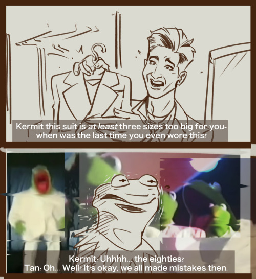 modmad:sensible brain: hey draw something xmassy for tomorrowferal brain: but… what if Muppets Queer