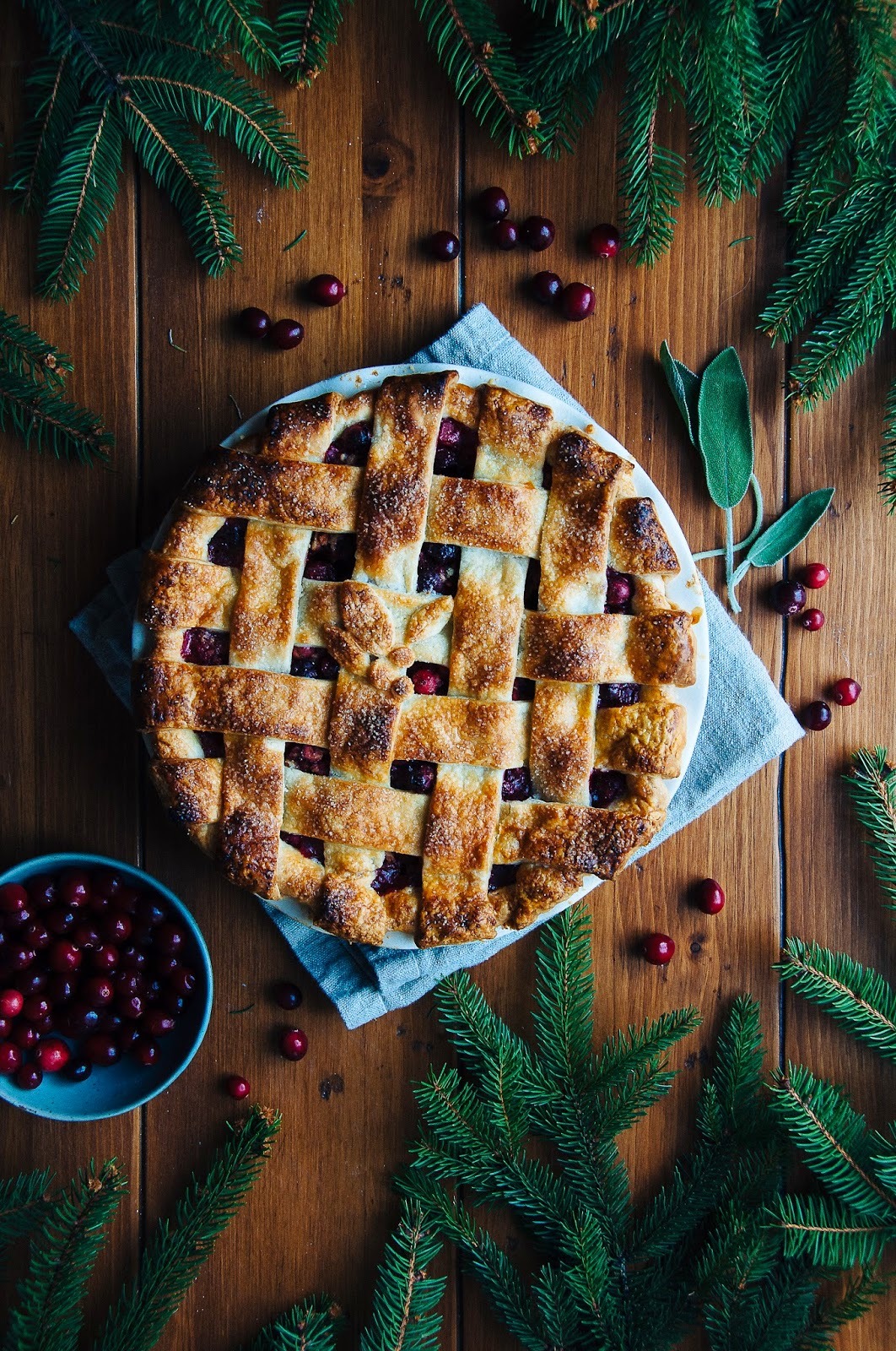 sweetoothgirl:  Cranberry Sage Pie 