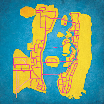 otlgaming:  MINIMALIST VIDEO GAME MAP PRINTS One of the best things I love about open world video games is the maps, especially games that include a paper map (or even cloth ones!). The folks at City Prints have taken that concept one step further by