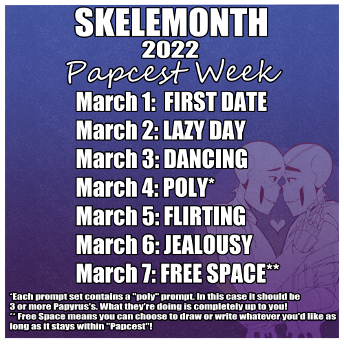 skelemonth: skelemonth:I’ve decided to release the first week of prompts a few hours early! I&