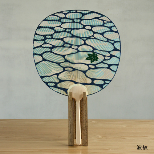 Those special summer fans are called kyo uchiwa (Kyoto round fans) or sukashi uchiwa(cut-out round f