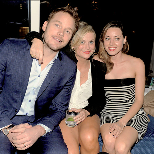 dixonchesters:  Chris Pratt, Amy Poehler &amp; Aubrey Plaza at the after party