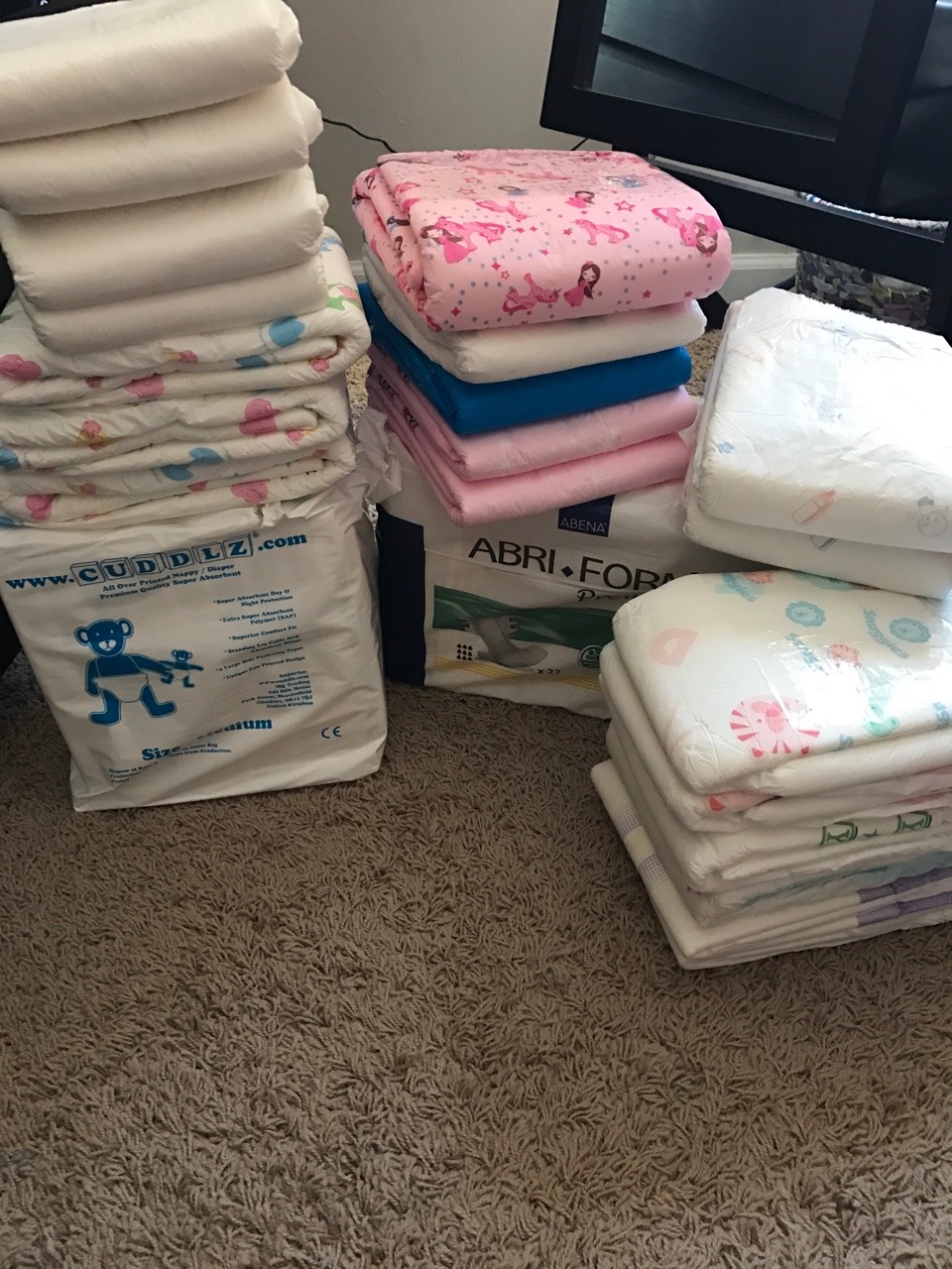 penguin417dl:  As requested, here’s a pic of my diapee stash. 