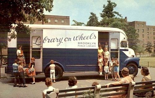 From a postcard collection of the Brooklyn Historical Society: a bookmobile of the Brooklyn Public L