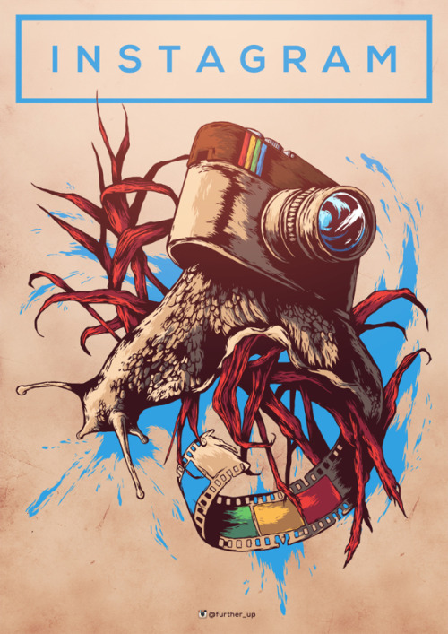 escapekit:  Social networks Russian based illustrator Ivan Belikov has merged social media networks with creatures to create some pretty awesome illustrations.  