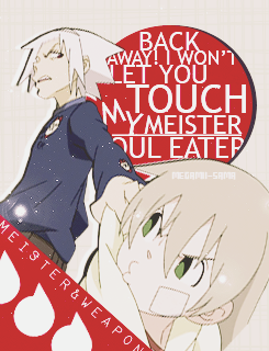 toobioz:  Fave Duo : [1/?] Soul and Maka   "I was wondering. Do souls taste good? You seem to like 'em."  