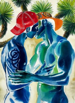 akkar2:boyfriendconfidential:  Rinaldo Hopf in My Gay Eye   Rinaldo Hopf (b. 1955), German artist.