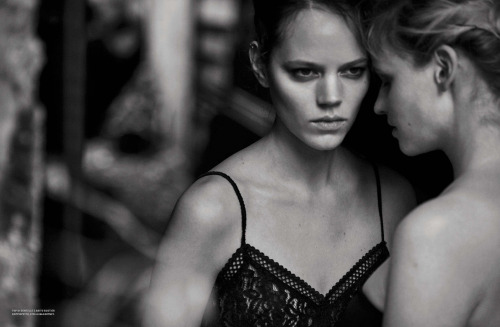 Lara Stone &amp; Freja Beha Erichsen by Peter Lindbergh