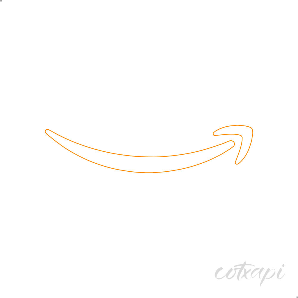 Amazon Down Arrow Icon in Black White Vector Art Arrow Illustration Outline Art