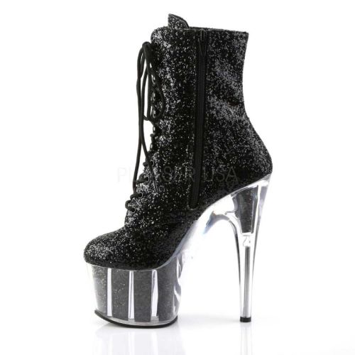 Jolies bottines avec plateforme et laçage sur le devant.Talons hauts vertigineux de 17.5 cm et plate