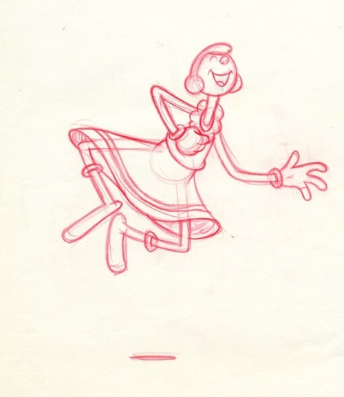 Animation drawings from a 1970s Popeye commercial for Start. It must be one of the rare instances wh