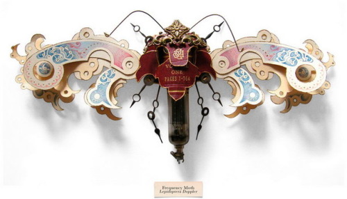 British artist Mark Oliver crafts his “Litter Bugs” from trash and found objects. 