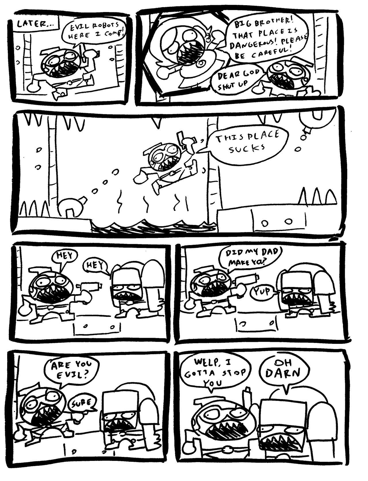 Here’s a dumb comic I made for school. My main goal was to make an, “Anti-Story”.