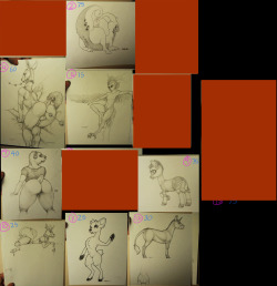 ecmajor:  ART FOR SALE! Some things i gathered up and would like to convert into paid bills! -&gt; check the large image here for a more detailed peek &lt;-  These are mostly graphite, with the exception of #3, #11, and #13 which are ink. Prices are the