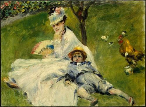 Pierre-Auguste Renoir (1841–1919) Madame Monet and her Son, 1874. Oil on canvas, National Gallery of