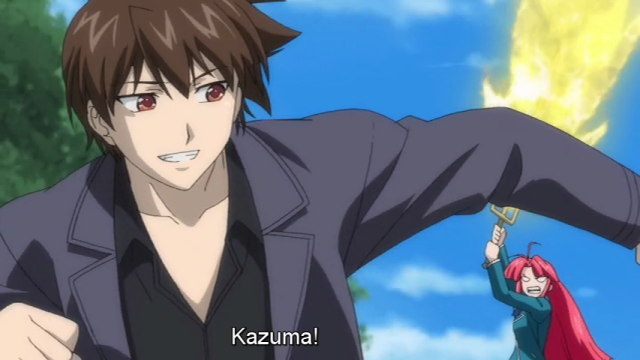 Tsundere moment - Ayano chases Kazuma (Kaze no Stigma)