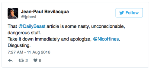 asynca:  micdotcom:  Early on Thursday, The Daily Beast published an article by London editor Nico Hines in which he “reported” on his use of Grindr at the 2016 Rio Olympics. Hines is a straight man, and the article is an unethical mess.  Hines, who