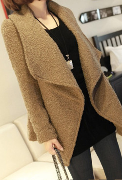 stylelist-tidebuy:  Long Sleeve One Button Thicken Lapel Trench Coat