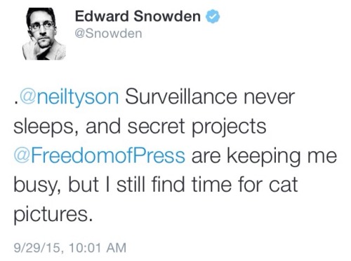 america-wakiewakie:Edward Snowden, the whistle-blower who revealed the United States’ massive, inter
