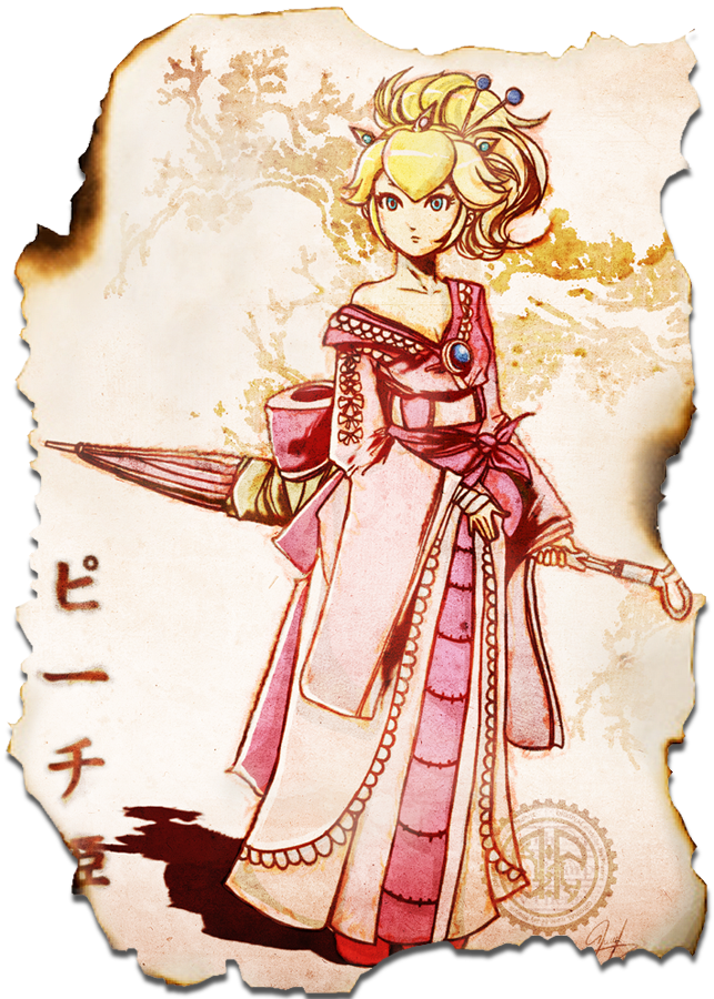 lucianite:tittykaybee:  Kimono Pichi-Hime by Twilit-Arawen  Peach as Momohime? Okay!