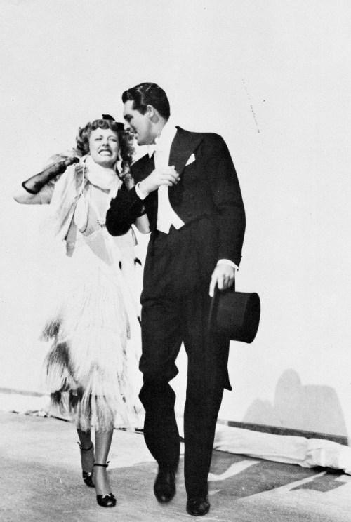 archiesleach:Cary Grant and Irene Dunne on the set of The Awful Truth, 1937.