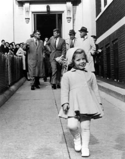 sixpenceee:Caroline Kennedy walks ahead while