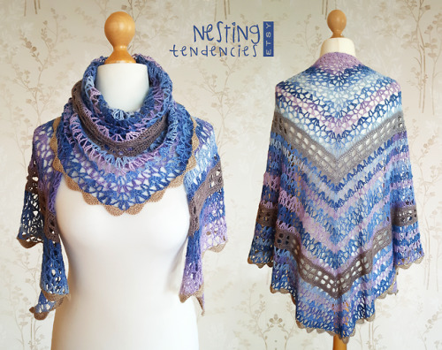 nestingtendencies:nesting-tendencies: Stormy Skies Shawl - Available in my Etsy ShopMaterial: 100%