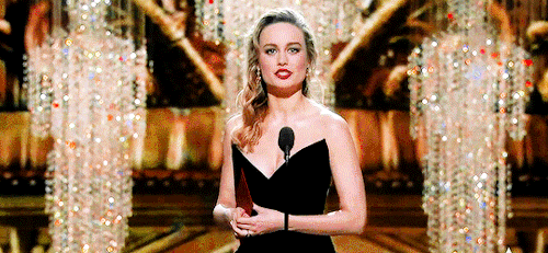 brie-news:Brie Larson speaks onstage during the Academy Awards // 2017 - 2019 - 2020
