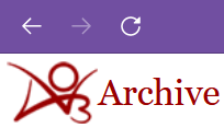 A screenshot of part of the Archive Of Our Own logo and title with the back, forward and refresh buttons above it