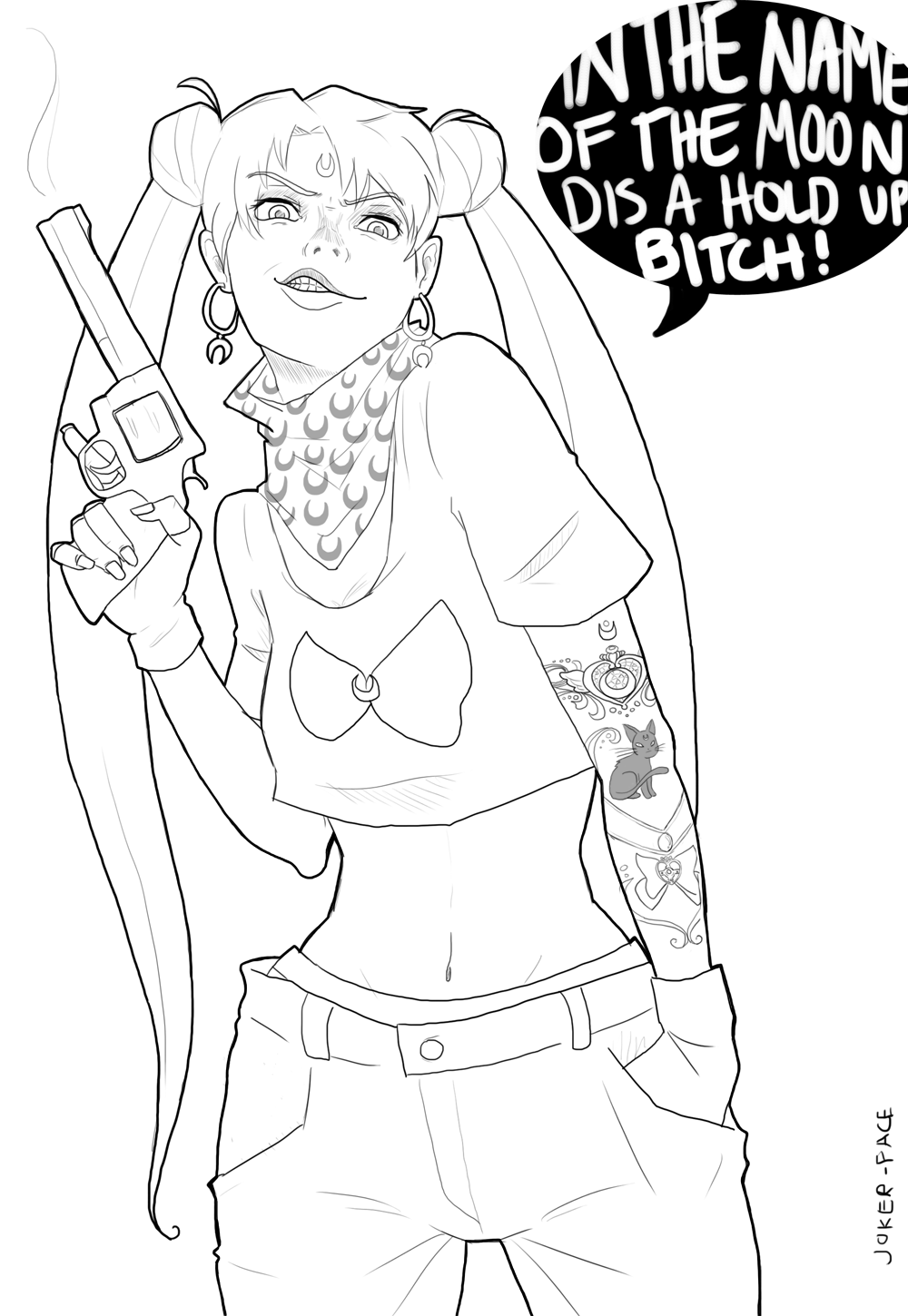 joker-face:  Sailor thugs, Moon and Mars. Inspired by this awesome drawing x 