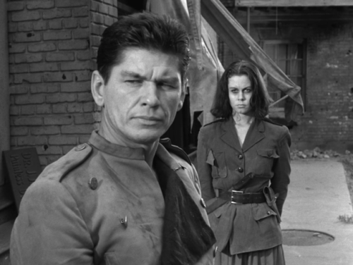 trash-fuckyou:Charles Bronson & Elizabeth Montgomery in The Twilight Zone, “Two”, 1961