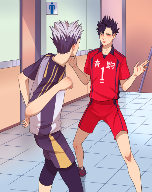 ginkirikirikiri: Kuroo and Bokuto’s first meeting should be like this