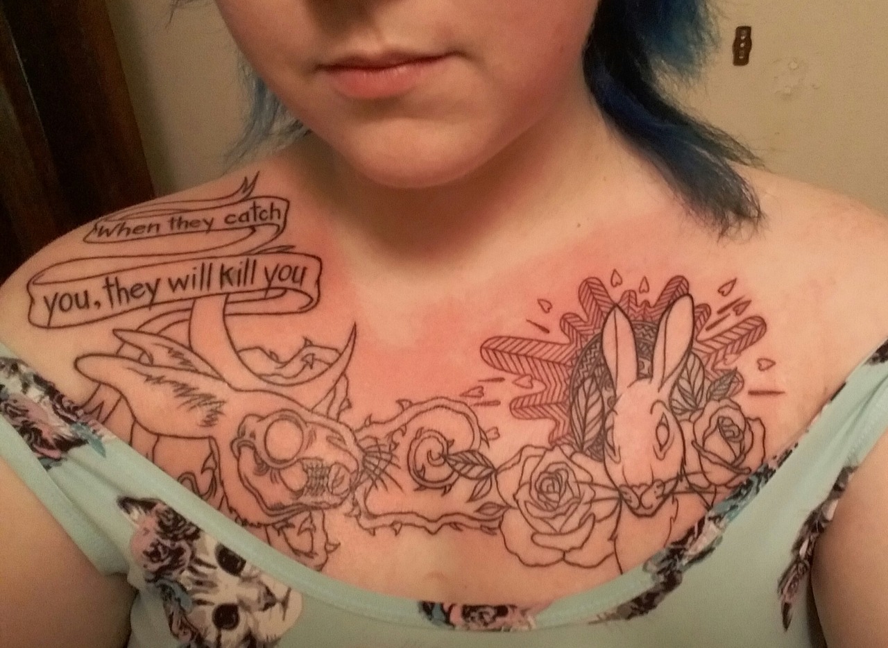 Left arm tattoos  Watership Down art above part of the text  Flickr