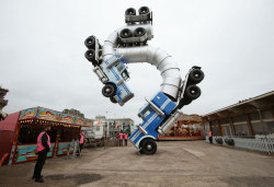 sixpenceee:  Creepy Disney-Inspired Amusement ParkWelcome to Dismaland, an art amusement park created by artist Banksy that will haunt your dreams. Dismaland is a five-week show housed inside and around a derelict  Tropicana building in Weston-super-Mare,