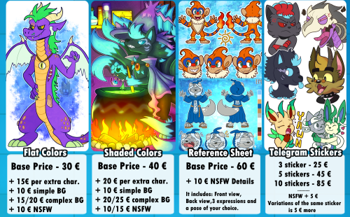 New Price Sheet for commissions! Commission INFO, TOS and QUEUE I’m also more active onTwitterFuraff