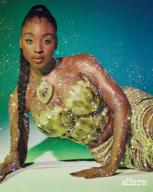 Normani for Allure Magazine, Laurel DeWitt artichoke top and Necklace,Photographed by Adrienne Raque