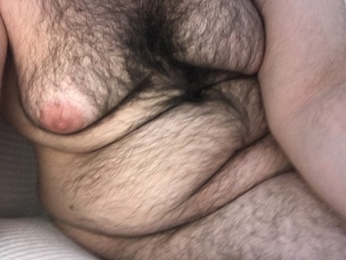 turkishmoobs: playing around naked and thought i’d show my hairy chest with my fat boobs!like if y