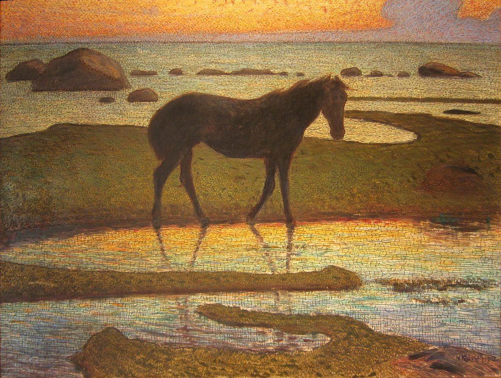 lychens:
“ Horse by the shore / Summer night (1902), Nils Kreuger (1858-1930)
”