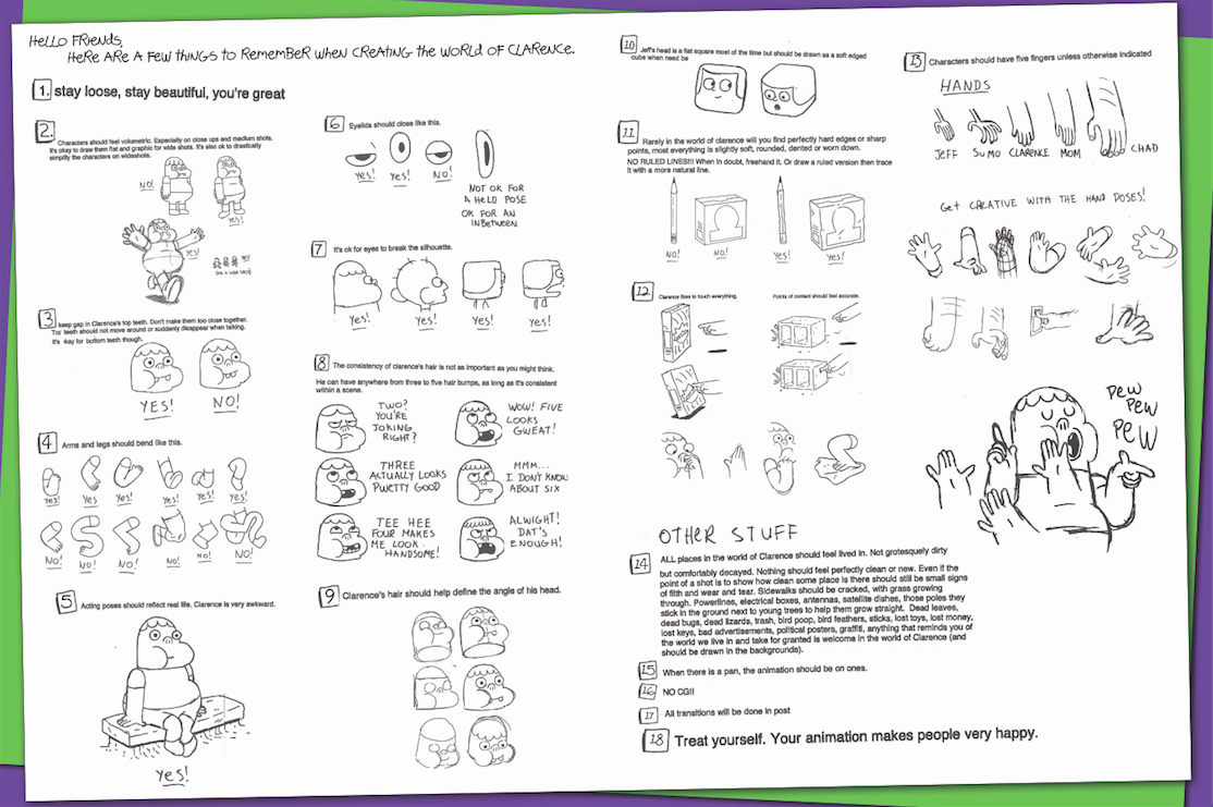 Peep this set of guidelines the crew at Cartoon Network Studios use when creating