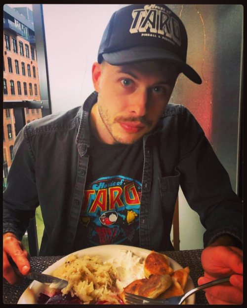 SPOTTED Our good friend @mike.poisson of @moselyband digs into a plate of handmade TARG perogies (wi